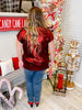 Red Shimmery Metallic Dolman Sleeve Top - Whiskey Skies - SEW IN LOVE