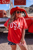 Red USA Flag Graphic Tee - Whiskey Skies - Southern Bliss Company