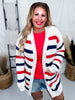Red White and Blue Striped Cardigan - Whiskey Skies - MICHELLE MAE
