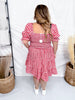 Red & White Gingham Puff Sleeve Midi Dress - Whiskey Skies - ODDI