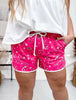 Regular Length Pink Bandana Babe Drawstring Shorts - Whiskey Skies - STERLING KREEK