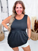 Renee Ruffle Tank Top in Black - Whiskey Skies - MICHELLE MAE
