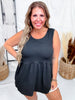 Renee Ruffle Tank Top in Black - Whiskey Skies - MICHELLE MAE