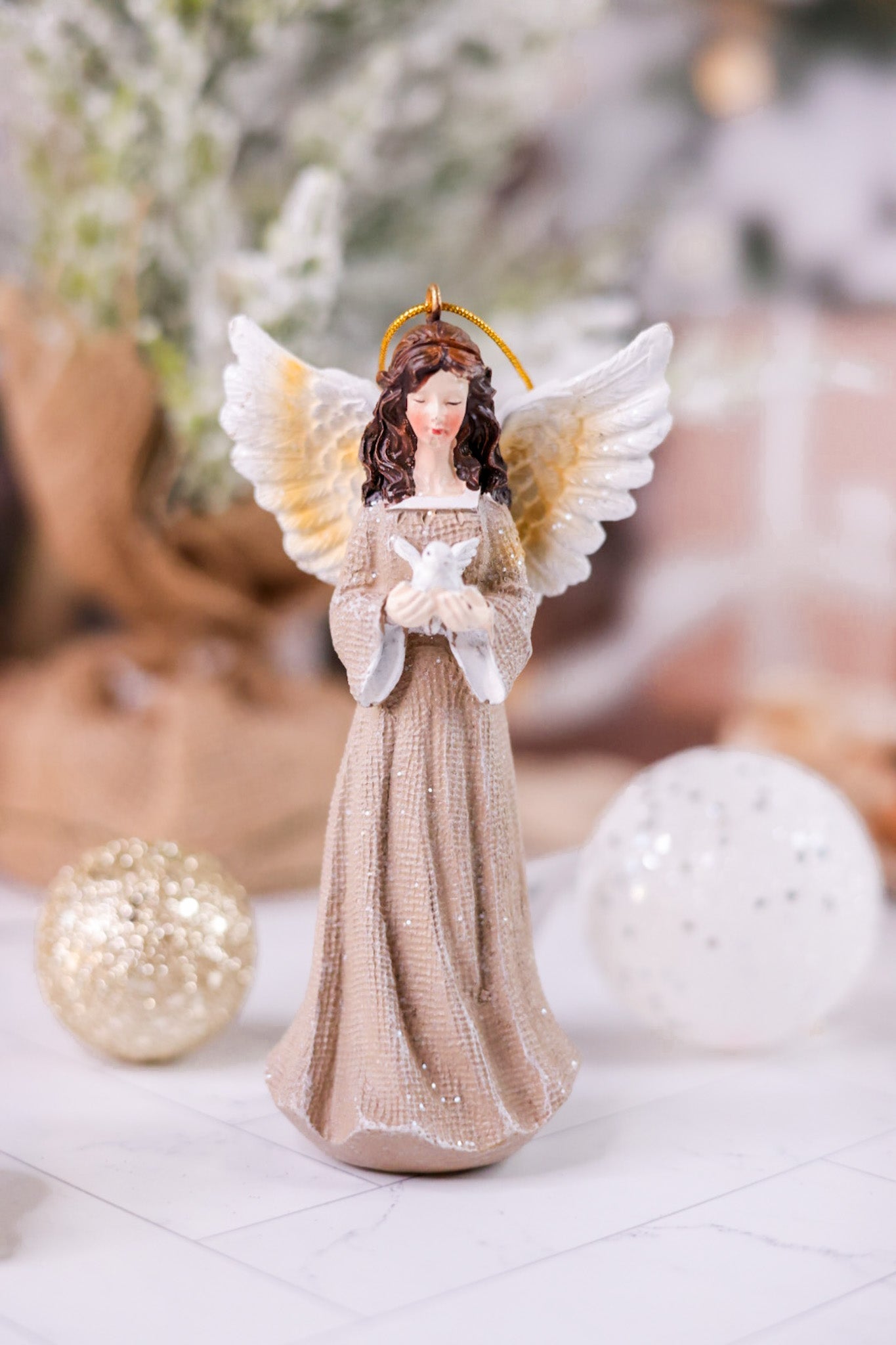 Resin Antique Gold Angel Ornament (3 Styles) - Whiskey Skies - SPECIAL T IMPORTS INC