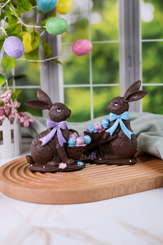 Resin Chocolate Easter Bunny Sitter (2 Styles) - Whiskey Skies - HANNA'S HANDIWORKS