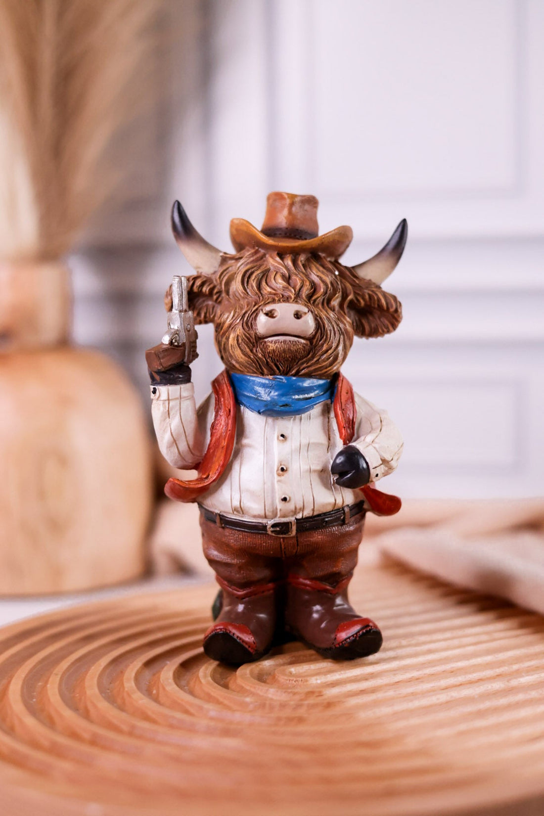Resin Cowboy Highland Cows (3 Styles) - Whiskey Skies - GERSON COMPANIES