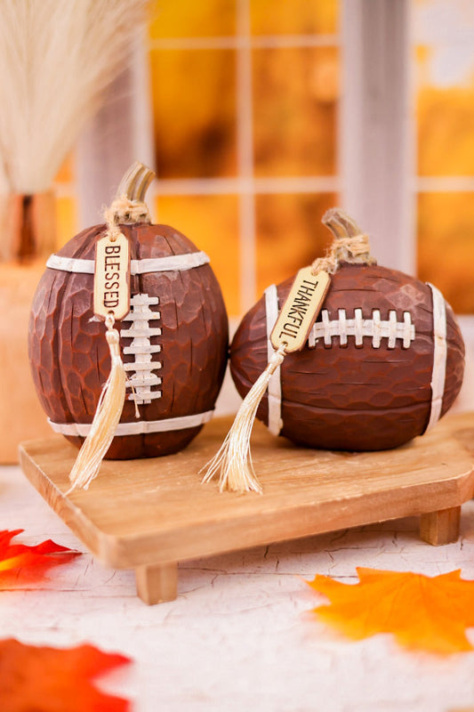 Resin Football Pumpkins (2 Styles) - Whiskey Skies - GERSON COMPANIES