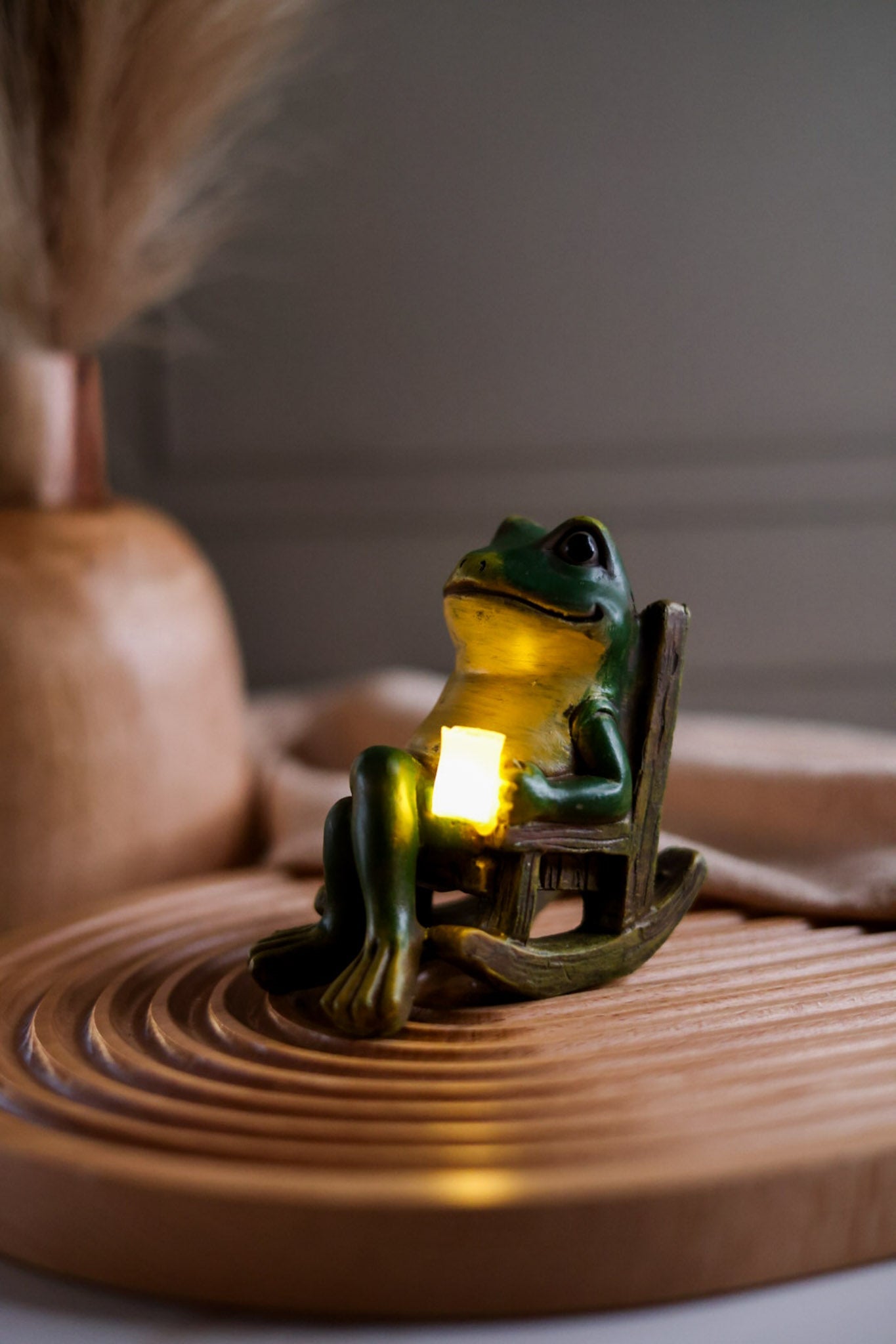 Resin Frog Figure With LED Lantern - Whiskey Skies - TRANSPAC