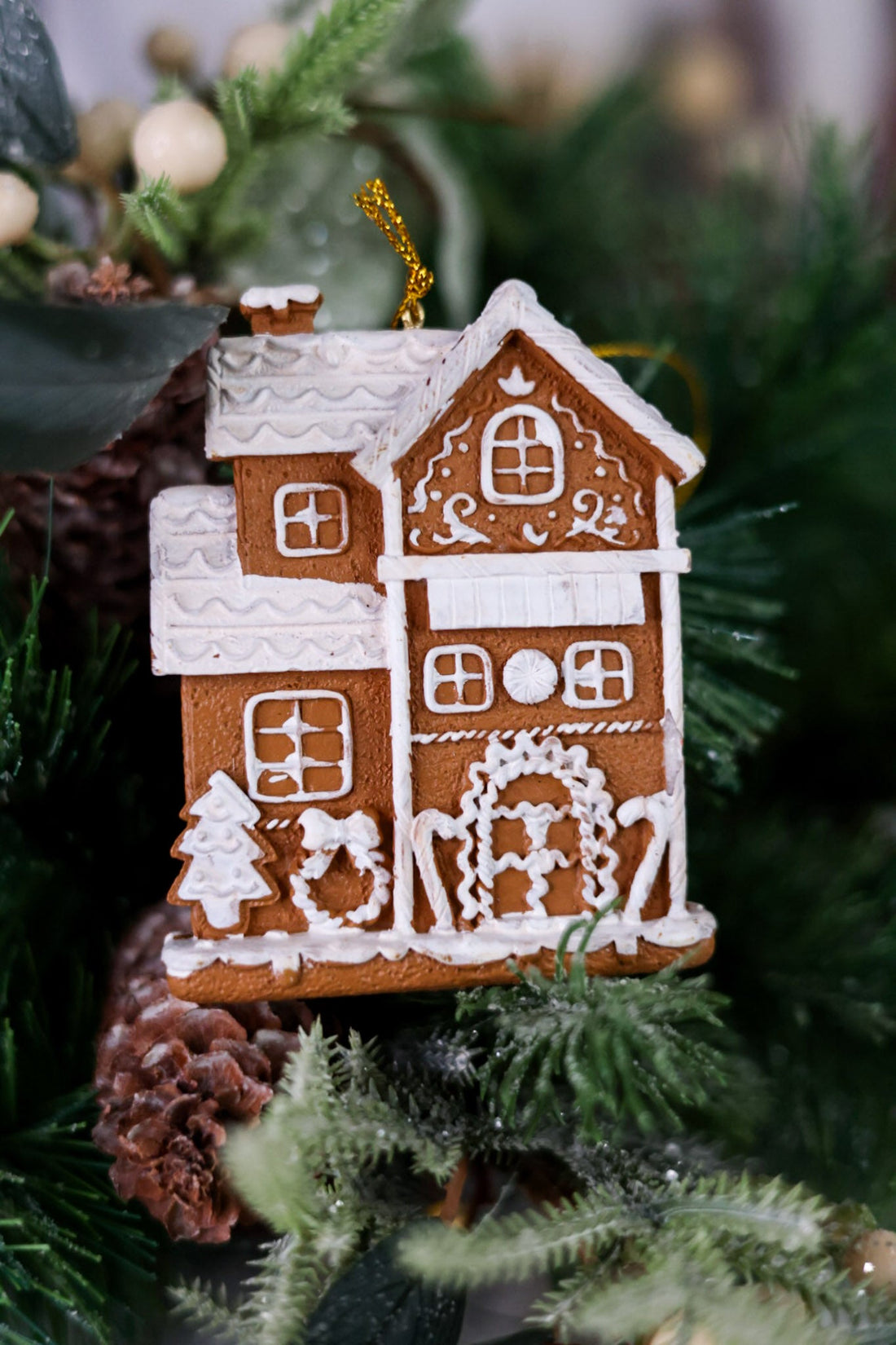 Resin Gingerbread House Ornaments (3 Styles) - Whiskey Skies - YOUNG'S INC