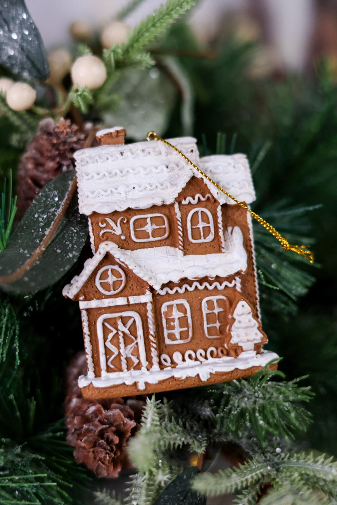 Resin Gingerbread House Ornaments (3 Styles) - Whiskey Skies - YOUNG'S INC