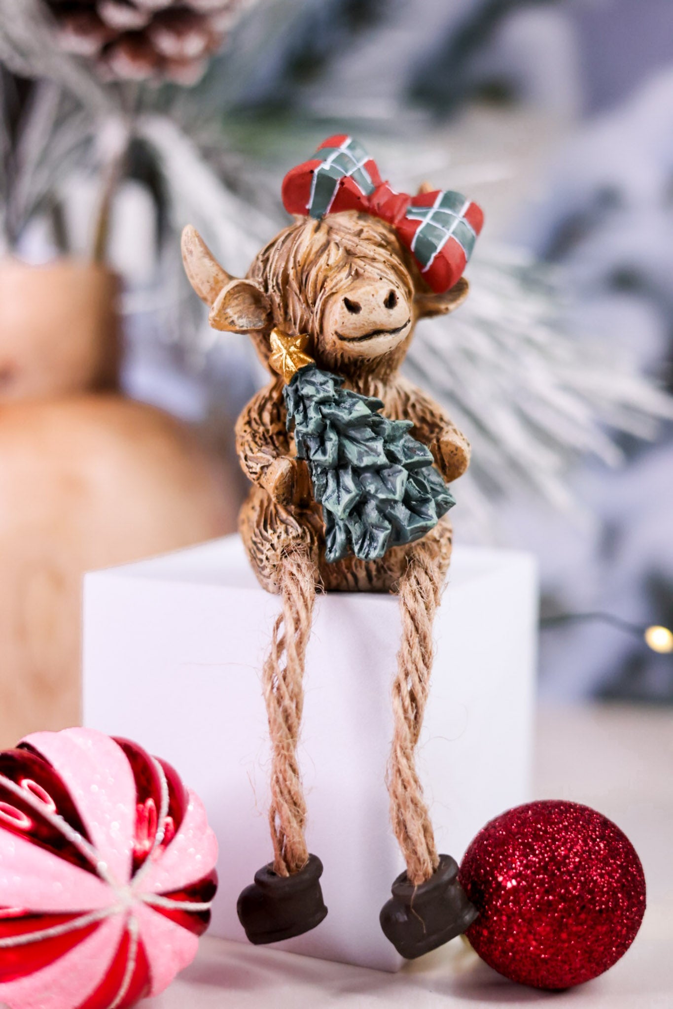 Resin Highland Cow Shelf Sitters (2 Styles) - Whiskey Skies - SPECIAL T IMPORTS INC