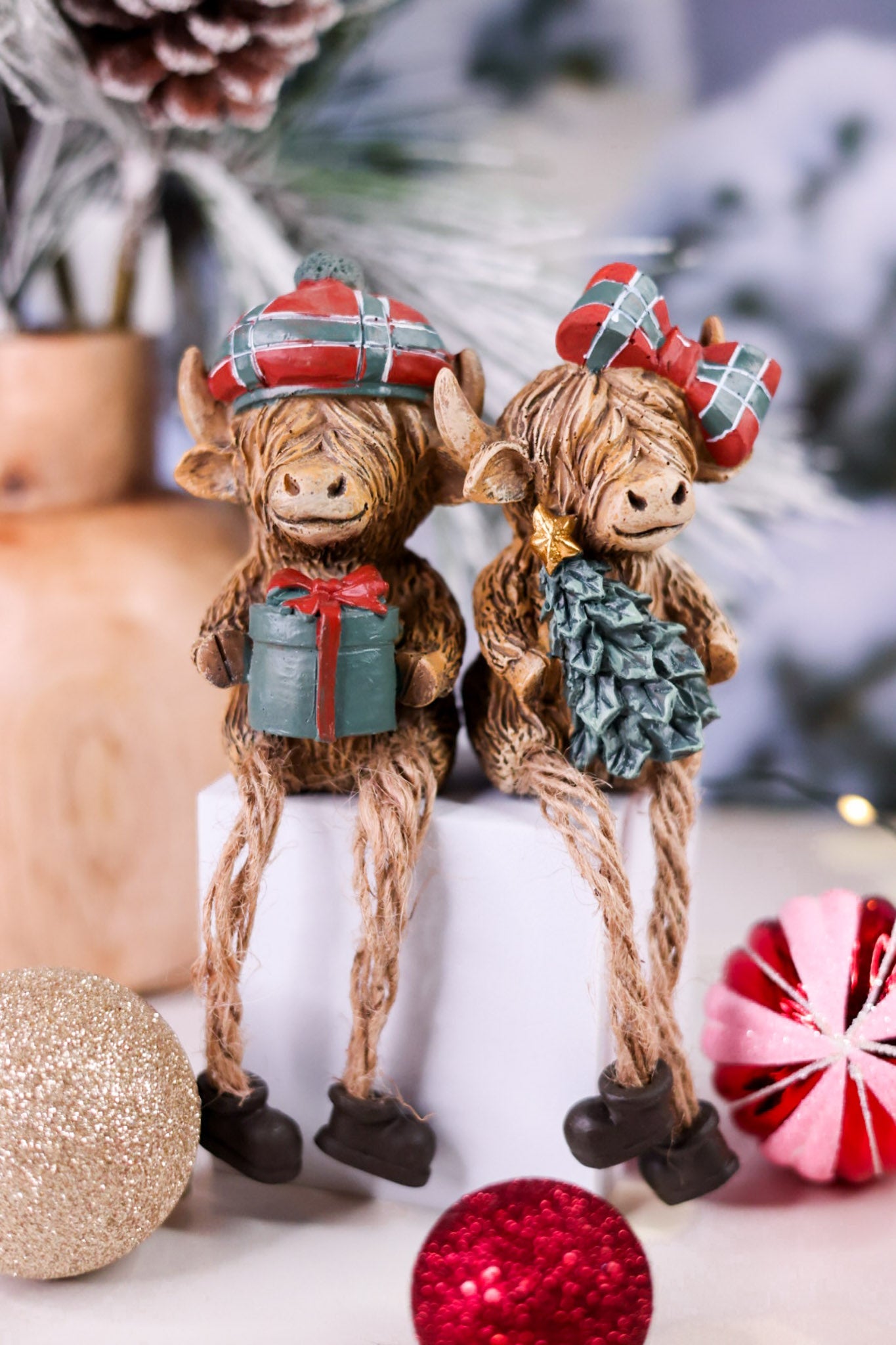 Resin Highland Cow Shelf Sitters (2 Styles) - Whiskey Skies - SPECIAL T IMPORTS INC