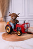 Resin Highland Cow Tractor With Solar Lights - Whiskey Skies - HANNA'S HANDIWORKS