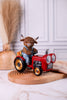 Resin Highland Cow Tractor With Solar Lights - Whiskey Skies - HANNA'S HANDIWORKS