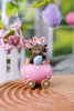 Resin Highland Cows In Easter Egg Carts (3 Styles) - Whiskey Skies - GERSON COMPANIES