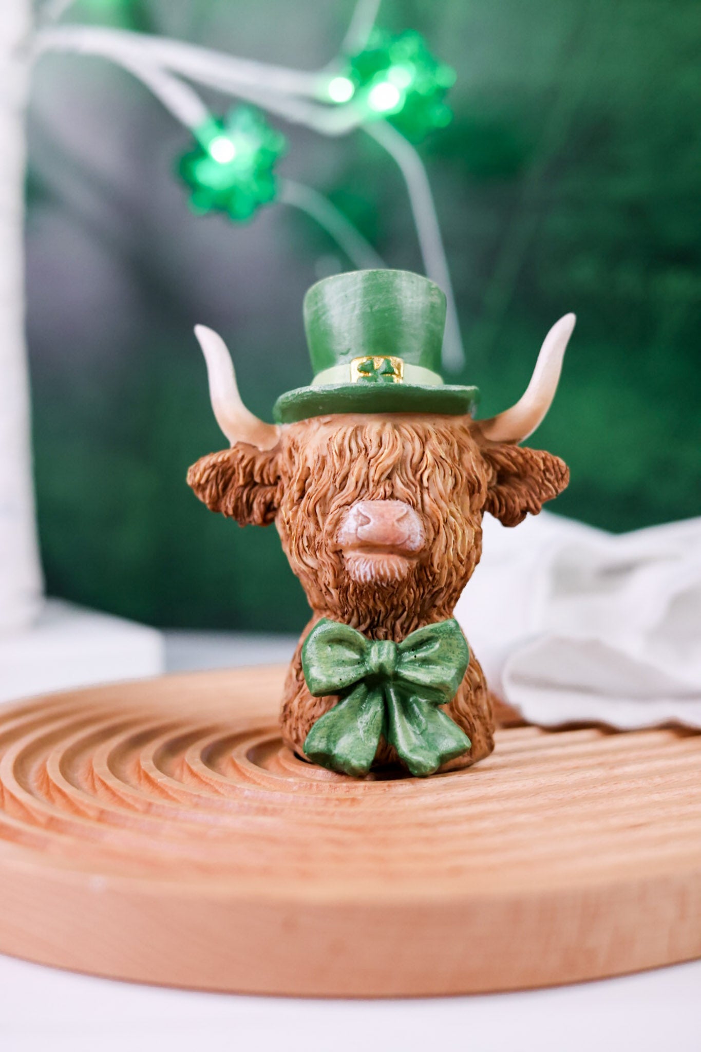 Resin St. Patrick's Day Highland Cow - Whiskey Skies - WT COLLECTION