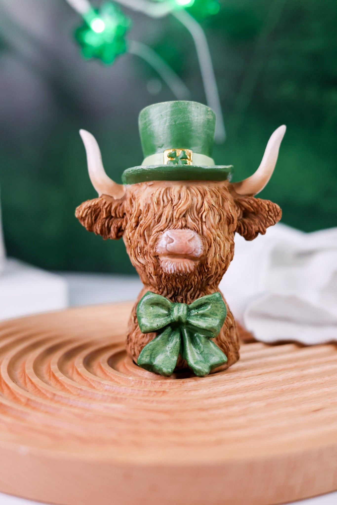 Resin St. Patrick's Day Highland Cow - Whiskey Skies - WT COLLECTION