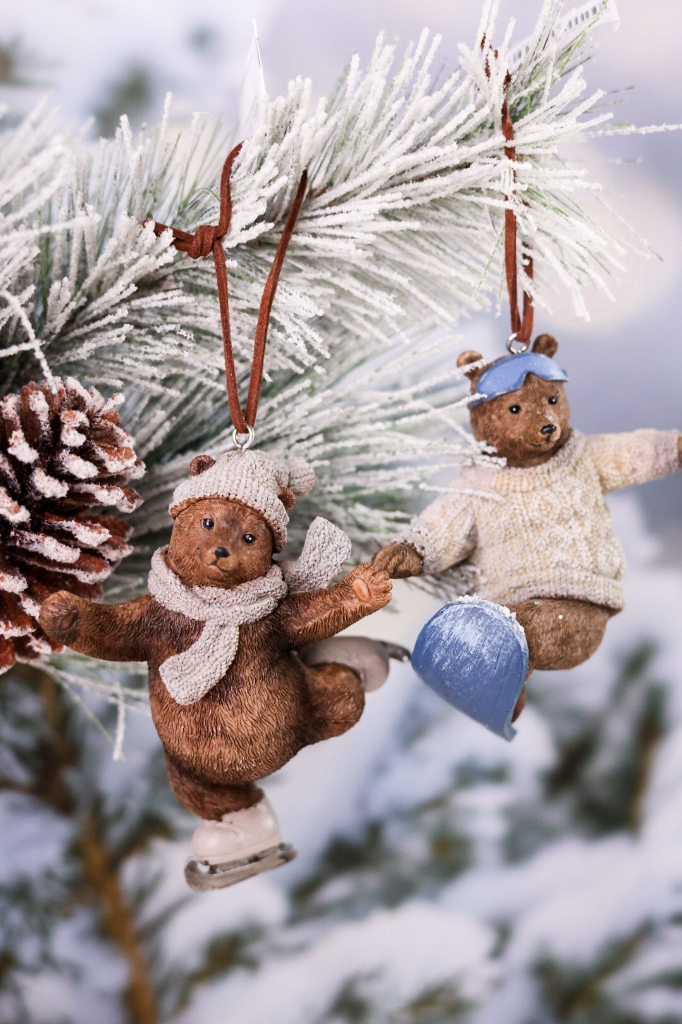 Resin Winter Bears Ice Skating & Snowboarding (Two Styles) - Whiskey Skies - MELROSE INTL