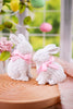 Resin Woven Bunnies with Bows (2 Styles) - Whiskey Skies - RAZ IMPORTS