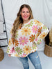 Retro Daisy Knit Pullover Sweater - Whiskey Skies - HAYDEN