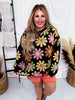 Retro Daisy Knit Pullover Sweater - Whiskey Skies - HAYDEN