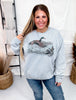 Retro Duck Scene Grey Long Sleeve Sweatshirt - Whiskey Skies - THE LATTIMORE CLAIM