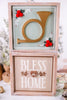 Reversible Bless/Horn Wooden Framed Sign - Whiskey Skies - ADAMS & CO