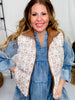 Reversible Brown & Floral Puffer Vest - Whiskey Skies - SOUTHERN GRACE
