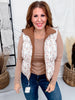 Reversible Brown & Floral Puffer Vest - Whiskey Skies - SOUTHERN GRACE
