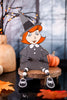 Reversible Chunky Wood Witch Sitter W/ Beads - Whiskey Skies - ADAMS & CO