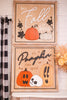 Reversible Fall and Pumpkins Wood Framed Sign - Whiskey Skies - ADAMS & CO