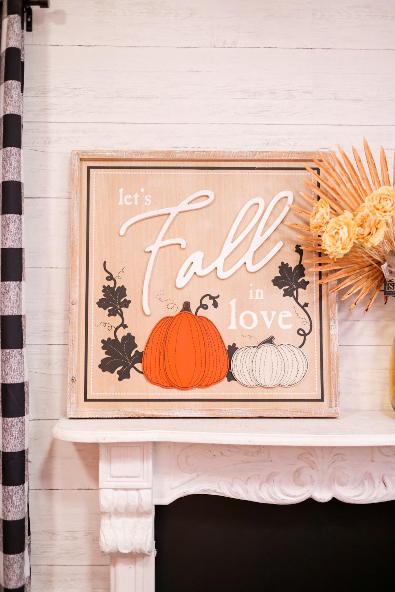 Reversible Fall and Pumpkins Wood Framed Sign - Whiskey Skies - ADAMS & CO