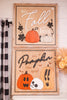 Reversible Fall and Pumpkins Wood Framed Sign - Whiskey Skies - ADAMS & CO