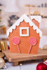 Reversible Gingerbread House Chunky Wooden Sitter - Whiskey Skies - ADAMS & CO