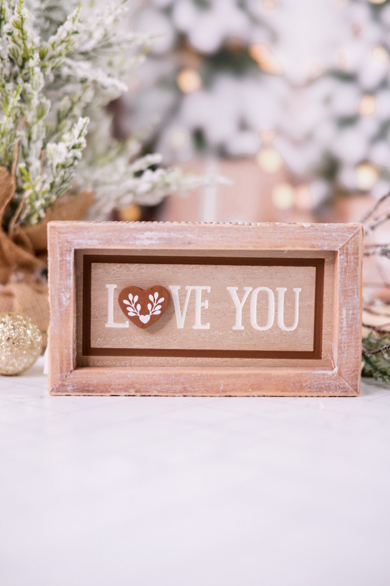 Reversible Happy Holidays/Love Wood Framed Sign - Whiskey Skies - ADAMS & CO