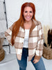 Reversible Mocha Plaid Button Down Shacket - Whiskey Skies - HEIMISH