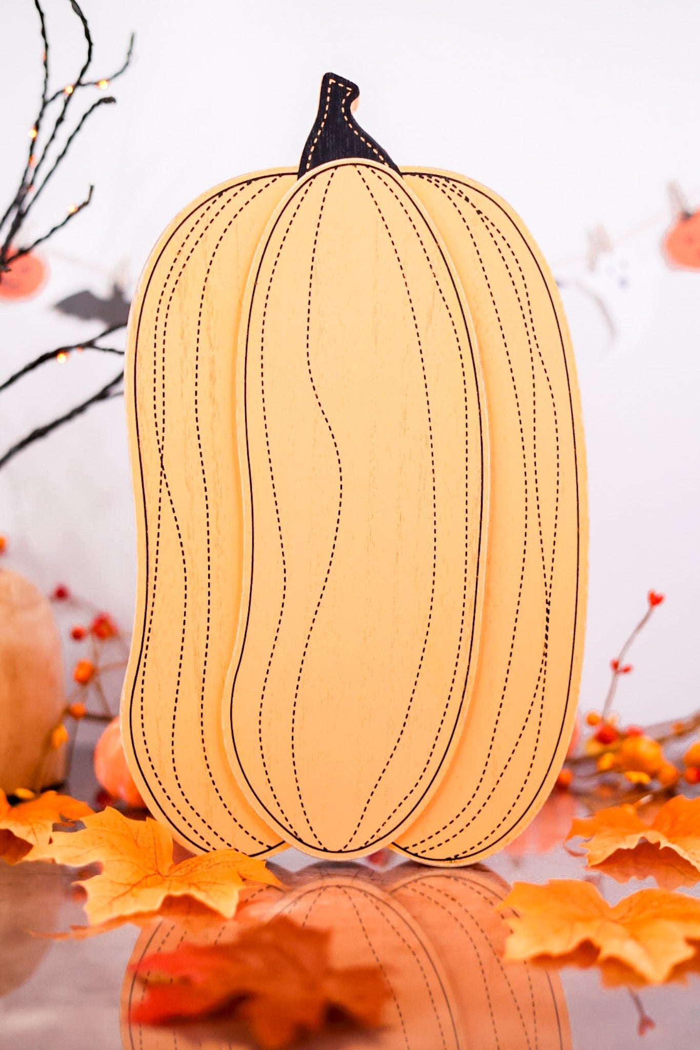 Reversible Wavy Jack - O - Lantern Tabletop Sitter - Whiskey Skies - ADAMS & CO