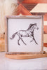 Reversible Wood Framed Horses Sign - Whiskey Skies - ADAMS & CO