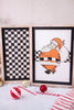 Reversible Wood Framed Santa/Checkers Sign - Whiskey Skies - ADAMS & CO