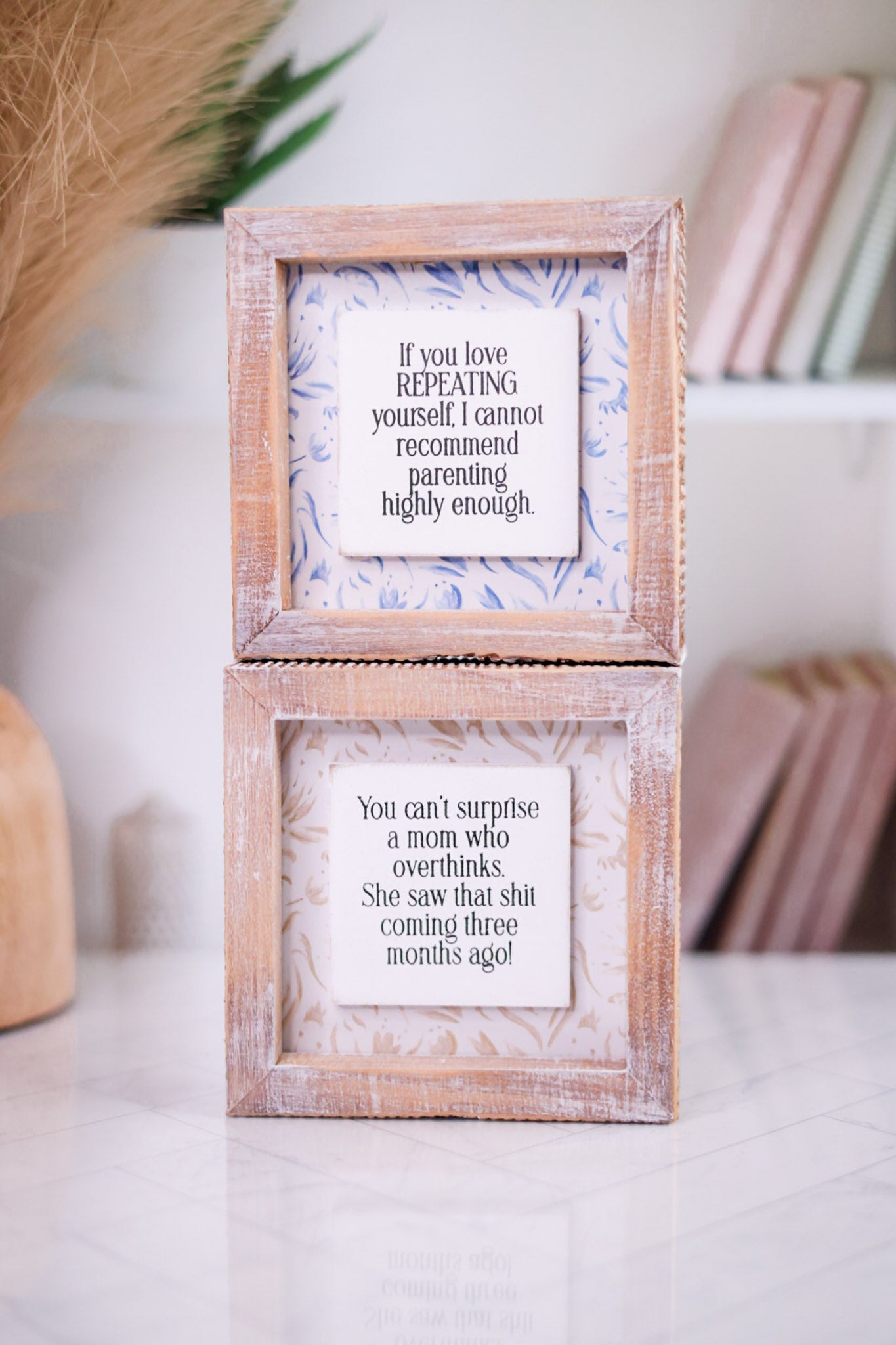 Reversible Wooden Framed Motherhood Sign - Whiskey Skies - ADAMS & CO