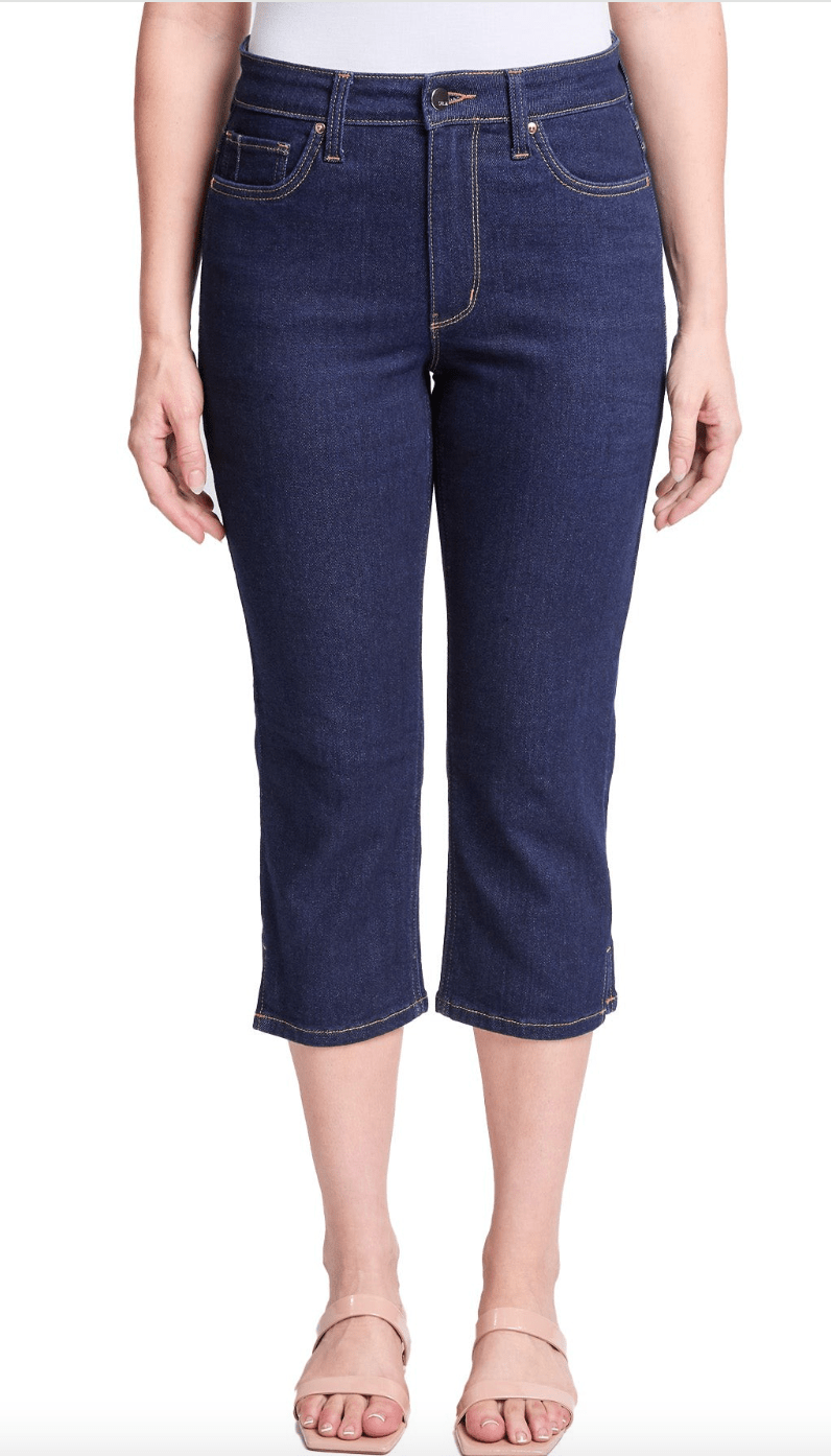 RFM Dark Wash High Waist Capris With Slit Hems - Whiskey Skies - YMI JEANS