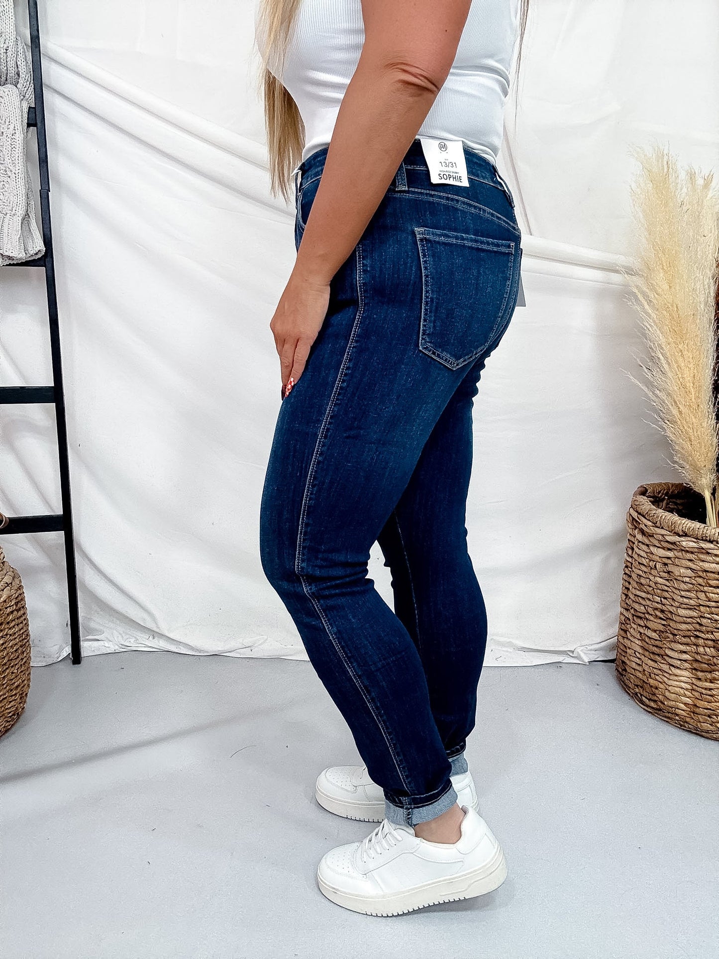 RFM High Waist Dark Wash Skinny Jeans - Whiskey Skies - YMI JEANS