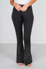 Rhinestone Embellished Flare Leggings - Whiskey Skies - VOCAL