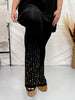 Rhinestone Embellished Flare Leggings - Whiskey Skies - VOCAL