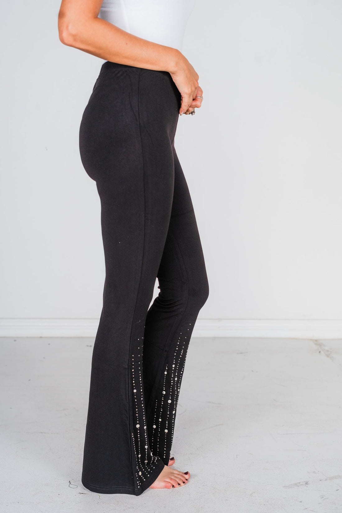 Rhinestone Embellished Flare Leggings - Whiskey Skies - VOCAL