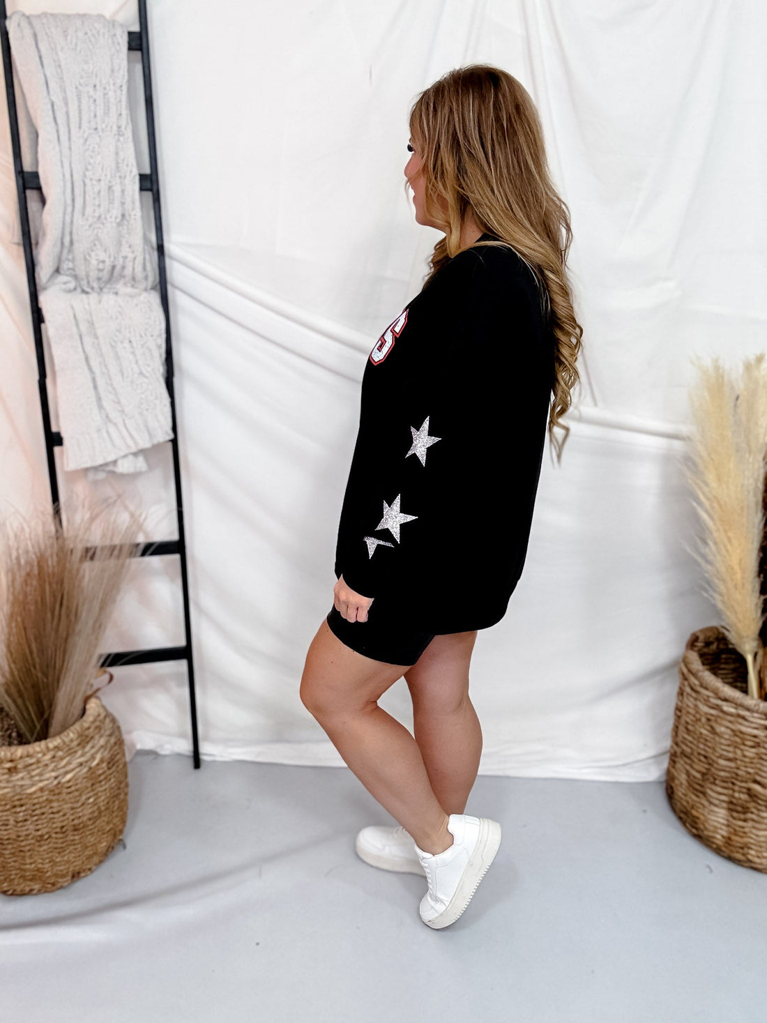 Rhinestone Embellished Licensed Chicago Bears Sweatshirt - Whiskey Skies - GAMEDAY COUTURE