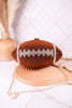 Rhinestone Football Clutch Purse W/ Chain - Whiskey Skies - GIRLY