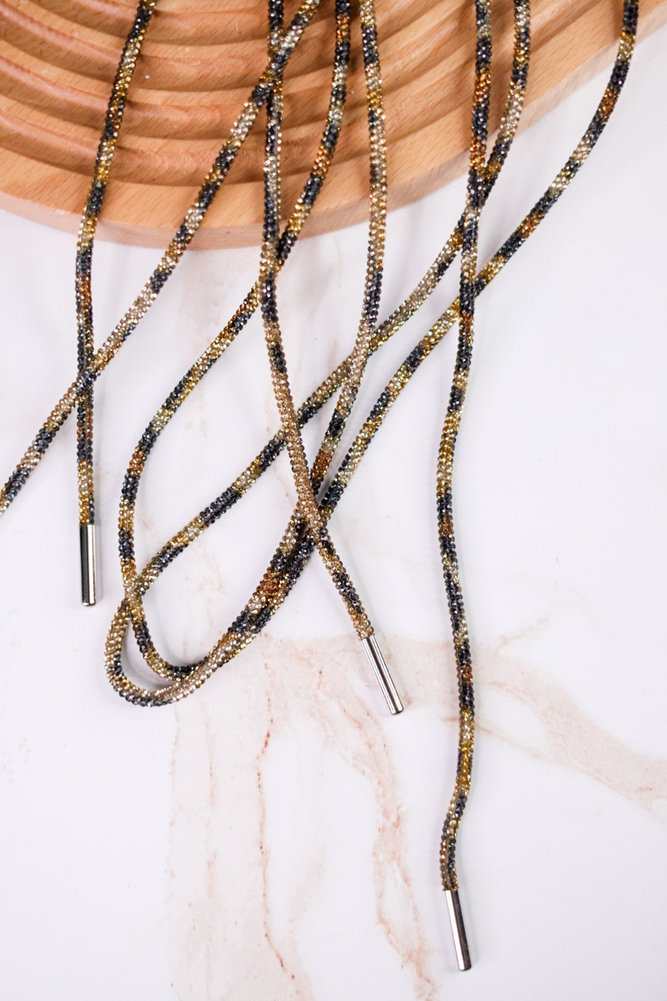 Rhinestone Shoe Laces (10 Colors) - Whiskey Skies - QUEENS DESIGNS