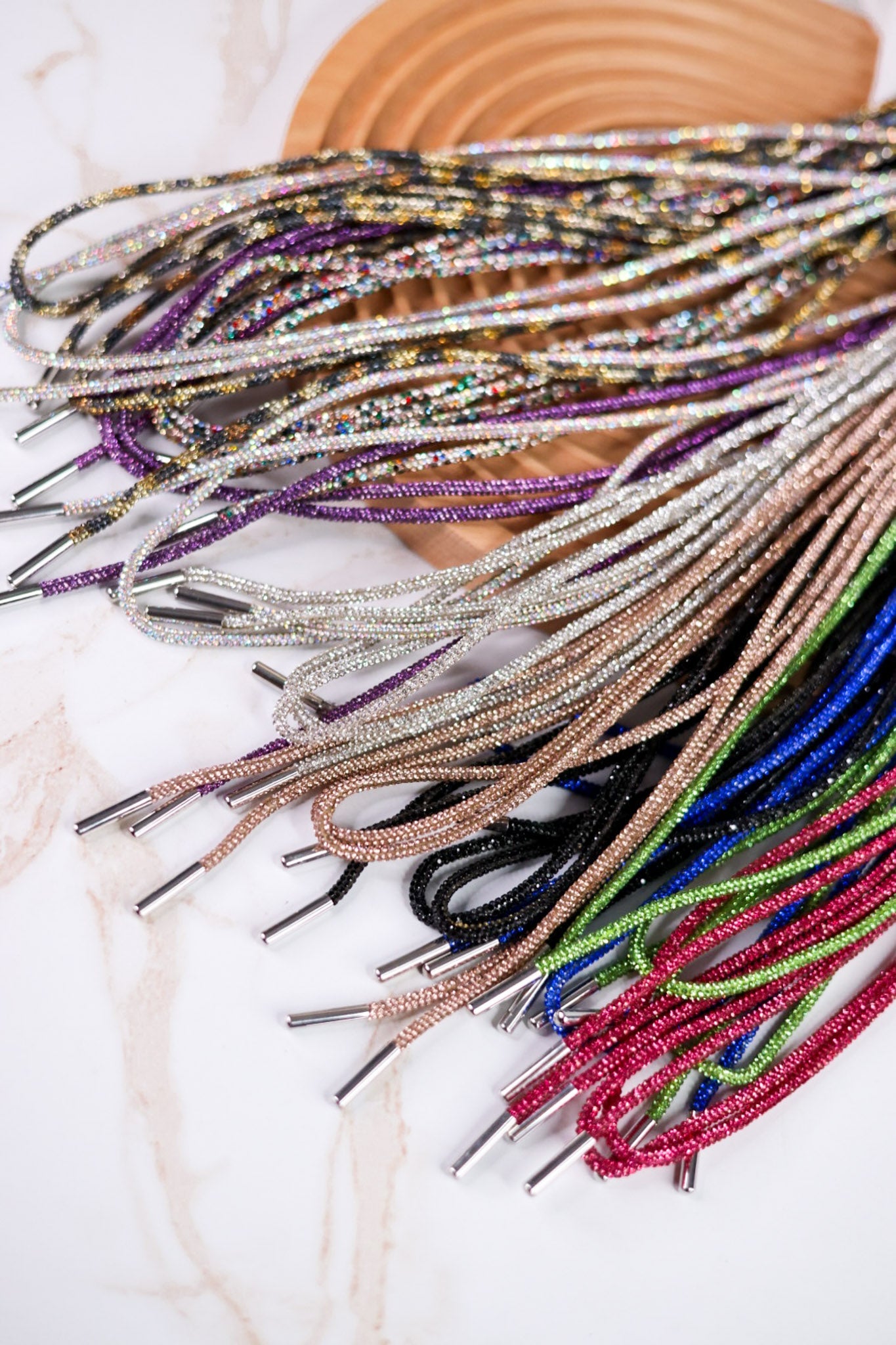 Rhinestone Shoe Laces (10 Colors) - Whiskey Skies - QUEENS DESIGNS