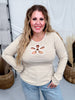 Ribbed Jersey Top With Flower Cutout In Sand - Whiskey Skies - ODDI